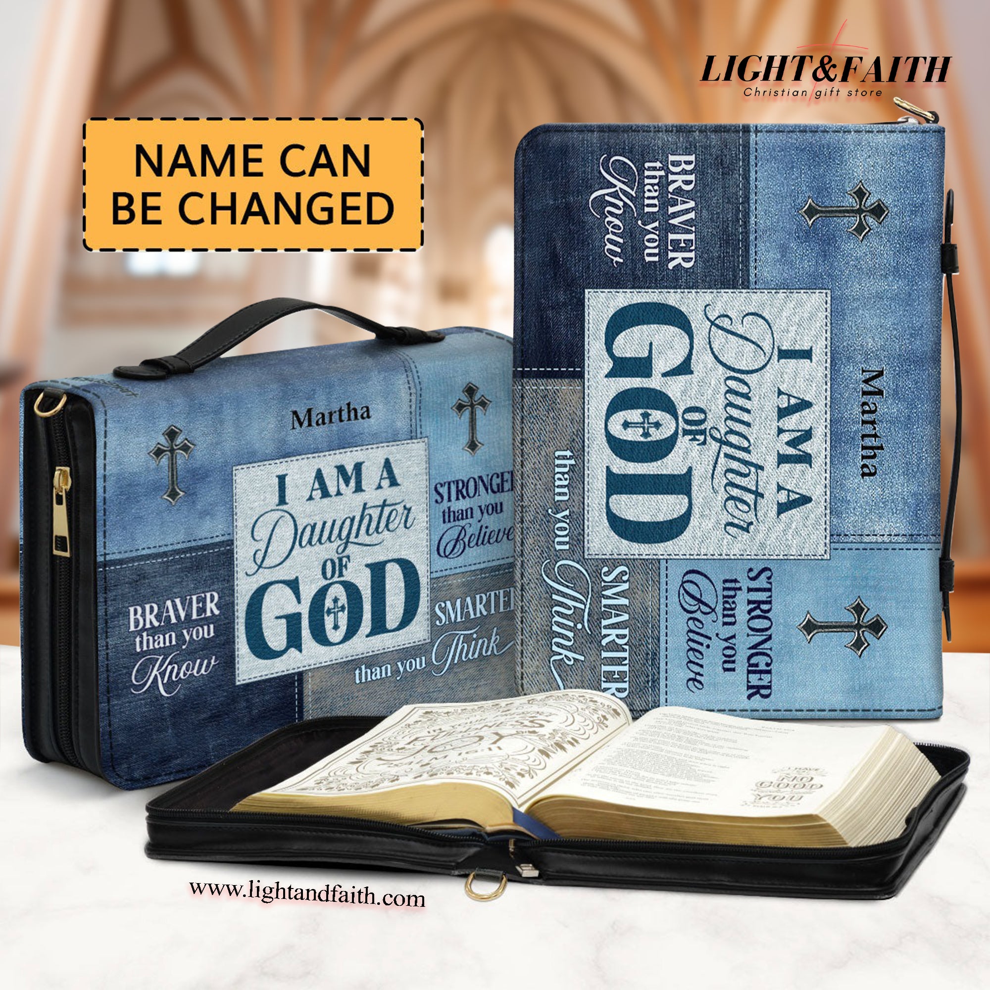 I Am A Daughter Of God Leather Book Cover, Personalized Leather Bible Cover, Christian Gift, Bible Covers Jesus Gifts